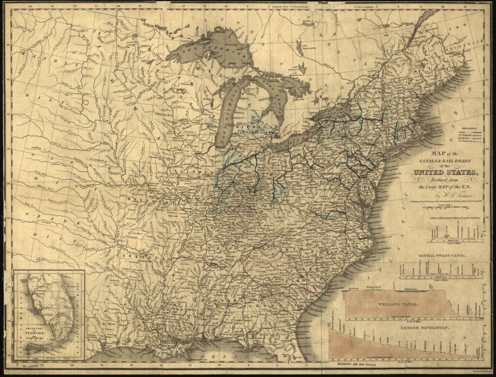 Карта сша 1840 года